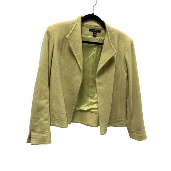 Vintage Louben Womens Wool & Cashmere Blend Mint Green Blazer Jacket Sz 8 - Picture 1 of 9